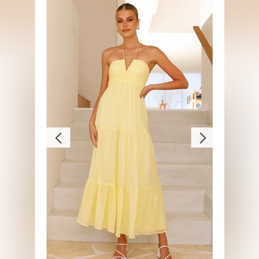 Butter Yellow Halter Maxi Dress - NWOT